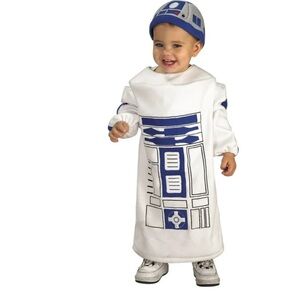 Star Wars R2D2 Toddler Costume Fleece Halloween Dress Up Cosplay 2T No Helmet